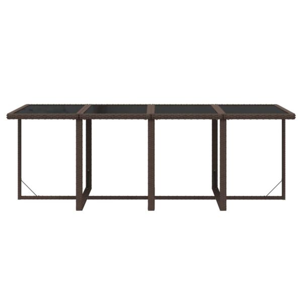 Градински комплект с възглавници 9 части полиратан кафяв