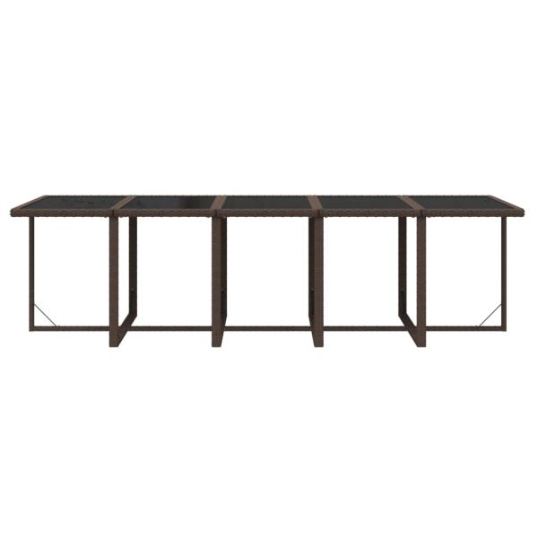 Градински комплект с възглавници 11 части полиратан кафяв