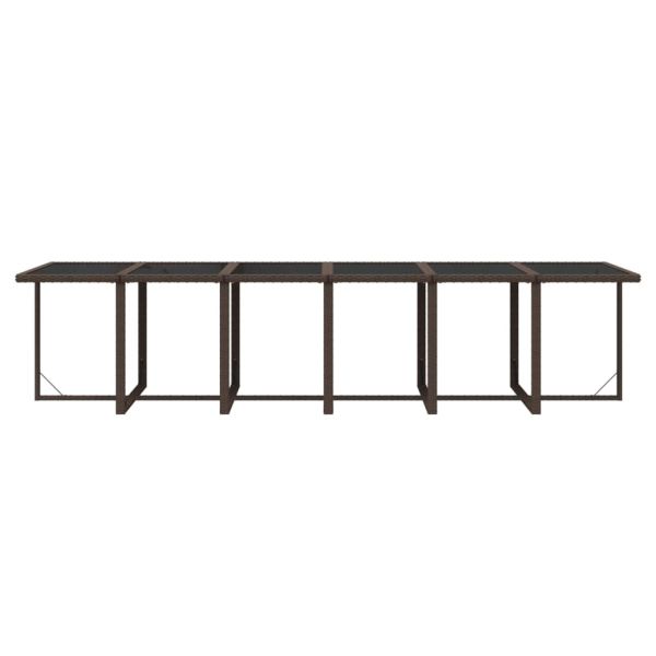 Градински комплект с възглавници, 13 части, полиратан, кафяв