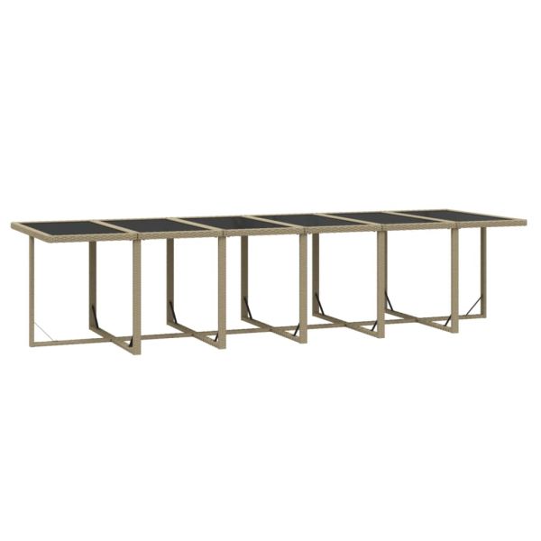 Градински комплект с възглавници, 13 части, полиратан, бежов