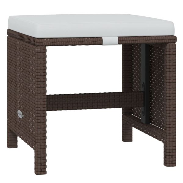 Градински комплект с възглавници, 19 части, полиратан, кафяв