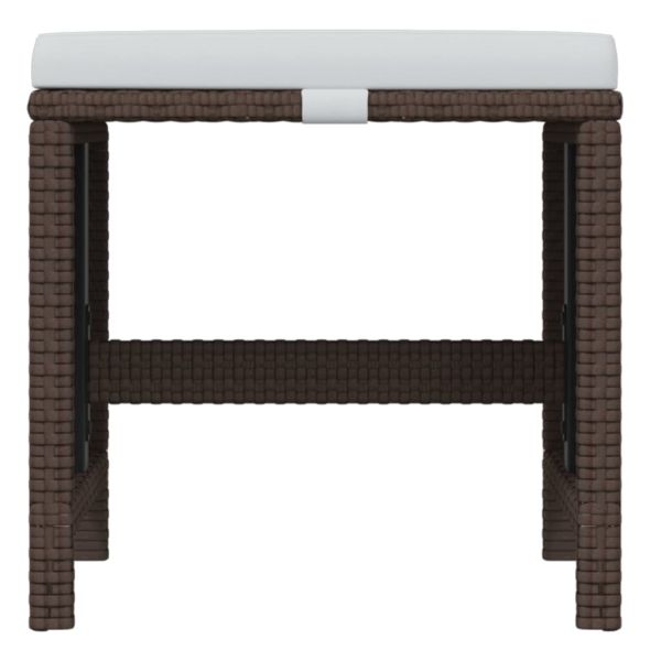 Градински комплект с възглавници, 19 части, полиратан, кафяв