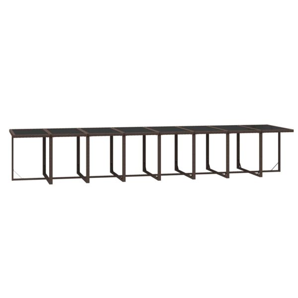 Градински комплект с възглавници 21 части кафяв полиратан