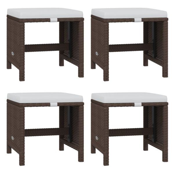 Градински комплект с възглавници 21 части кафяв полиратан