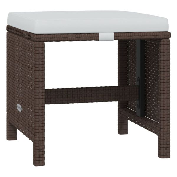 Градински комплект с възглавници 21 части кафяв полиратан