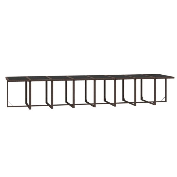 Градински комплект с възглавници 21 части кафяв полиратан