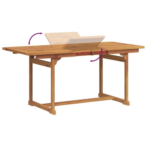 Градински трапезен комплект, 7 части, акация масив и textilene