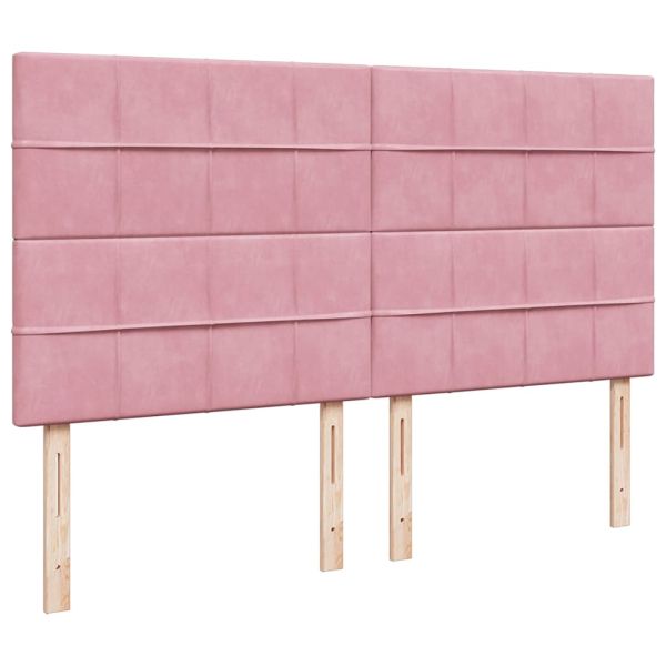 Османска легло с матраци, розово, 200x200 см, кадифе