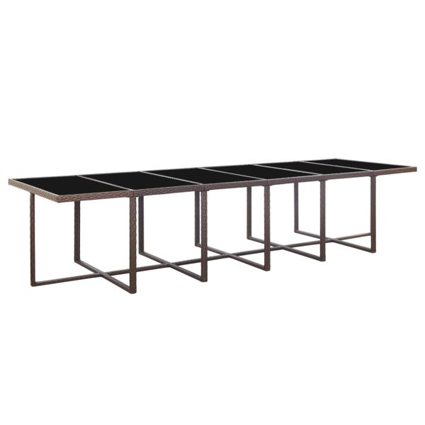 Градински комплект с възглавници, 17 части, кафяв полиратан