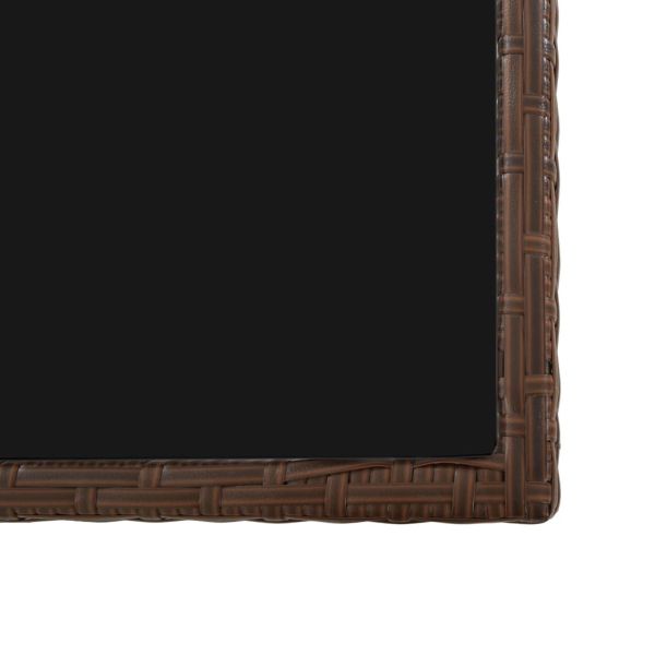 Градински комплект с възглавници, 17 части, кафяв полиратан