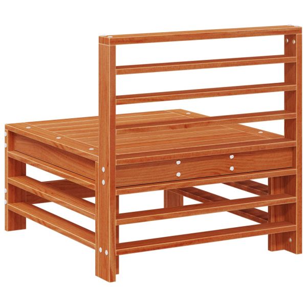 Градинен среден диван Масивна боровина Восъчен Кафяв