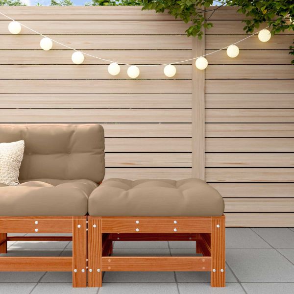 Градинска поставка за крака Масивна боровина Восъчен Кафяв