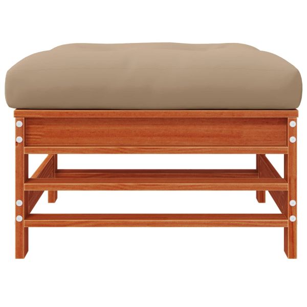 Градинска поставка за крака Масивна боровина Восъчен Кафяв