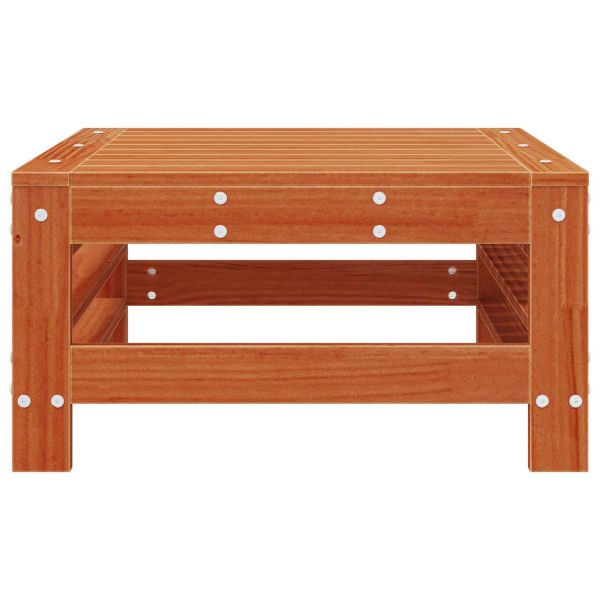 Градинска поставка за крака Масивна боровина Восъчен Кафяв