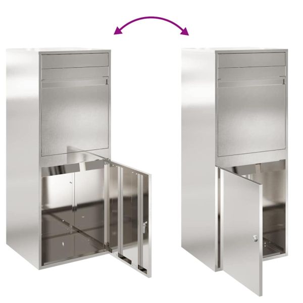 Пощенска кутия за пратки с врата Сребрист 47,5 x 38 x 59 см