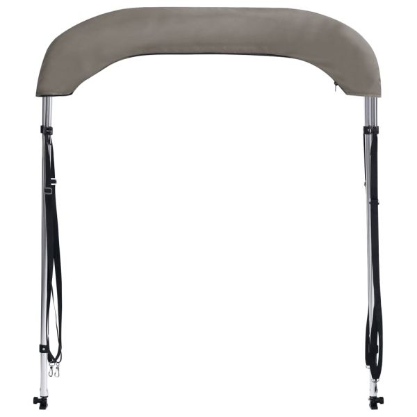 Тента за лодка, 2 дъги, сива, 180x130x110 см