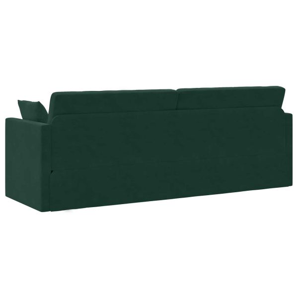 Диван-легло за под 200cm Тъмен зелен Кадифе