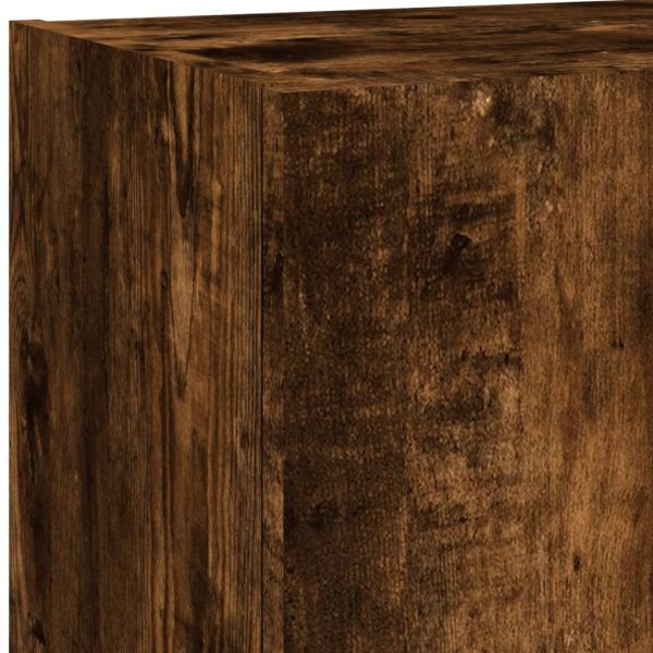 ТВ стенни модули с LED, 5 части, опушен дъб, инженерно дърво