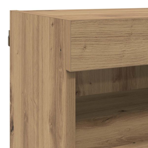 Комплект за стена на телевизор 7 pcs Дъб Инженерно дърво