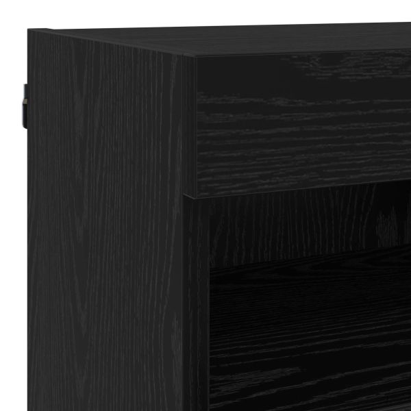 ТВ стенни единици с LED с LED 5 pcs Черния дъб 80 х 30 х 40 см