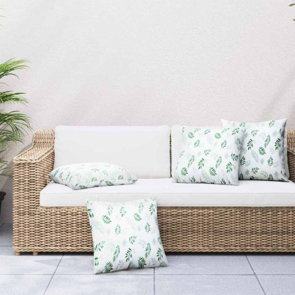 Пухени възглавници Листо 4 pcs Мотив с листа 40 x 40 cm