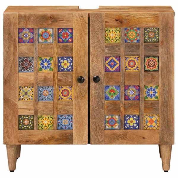 Шкаф за мивка в баня със съхранение Естествен 62 x 33 x 58 см