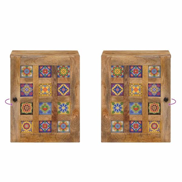 Окачен шкаф за баня със съхранение Естествен 38 x 33,5 x 48 см