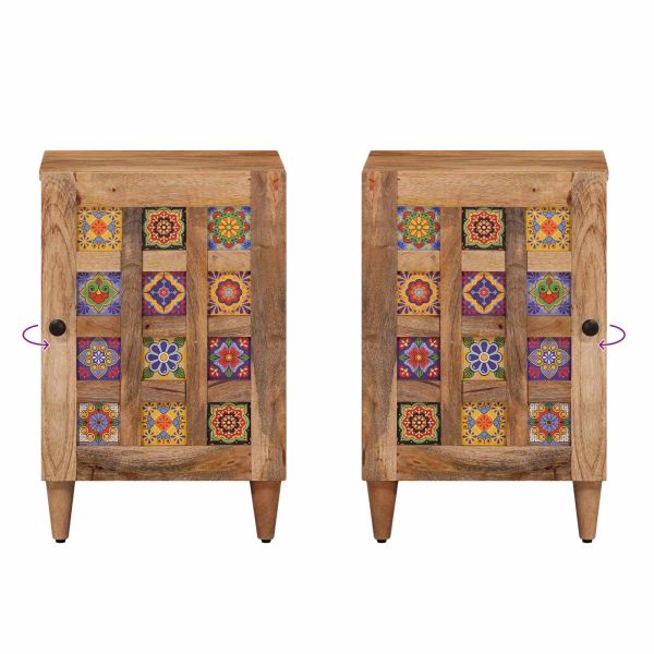 Шкаф за баня Естествен 38 x 33,5 x 58 см Солидно мангово дърво