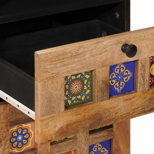 Шкаф за баня Естествен 38 x 33 x 160 см Солидно мангово дърво