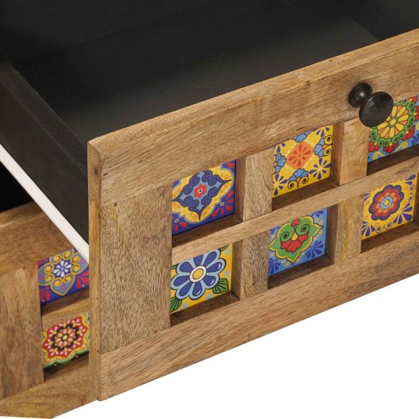 Служебен шкаф Естествен 40 x 33,5 x 75 см Солидно мангово дърво