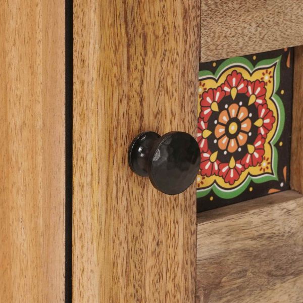 Служебен шкаф Естествен 40 x 33,5 x 75 см Солидно мангово дърво