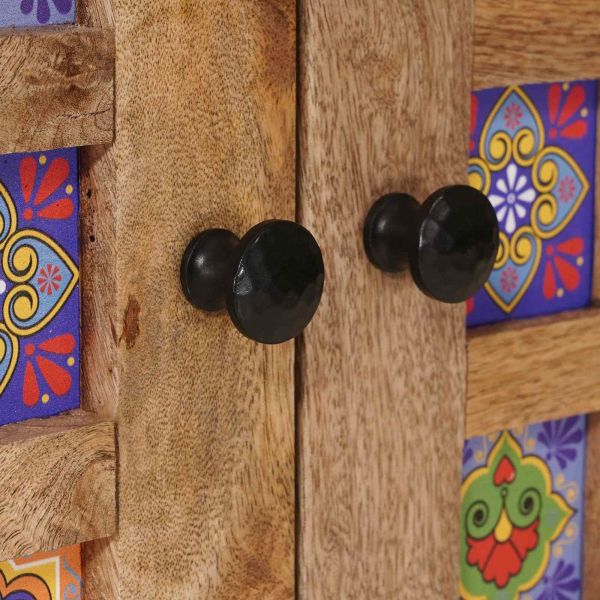 Служебен шкаф Естествен 60 x 33,5 x 75 см Солидно мангово дърво