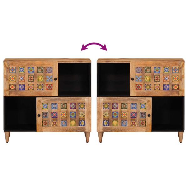 Служебен шкаф Естествен 80 x 33,5 x 75 см Солидно мангово дърво