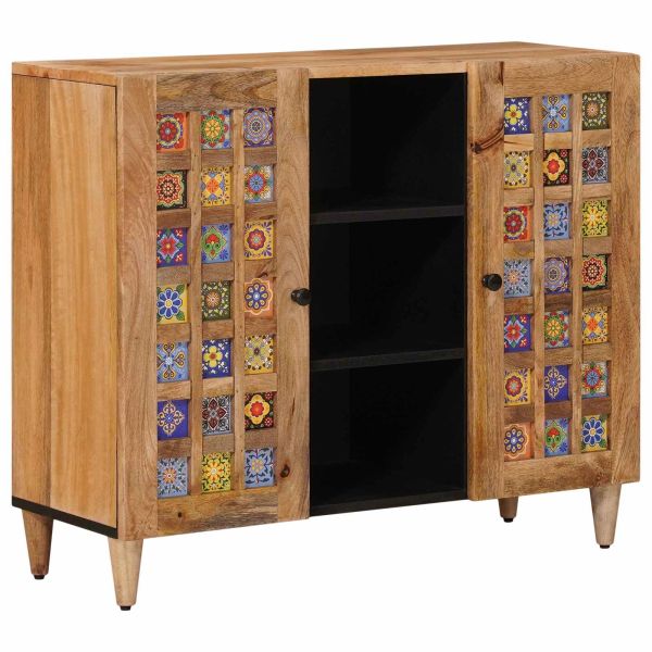 Служебен шкаф Естествен 90 x 33,5 x 75 см Солидно мангово дърво