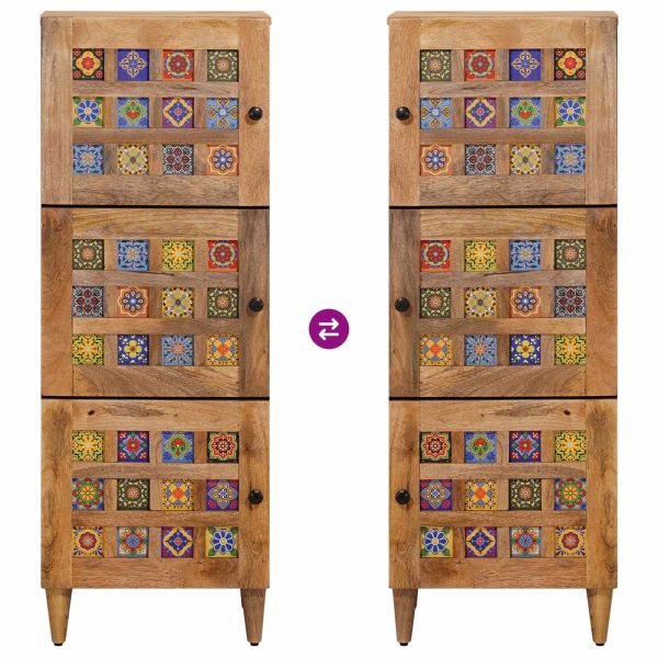 Висок шкаф Естествен 40 x 33 x 110 см Солидно мангово дърво