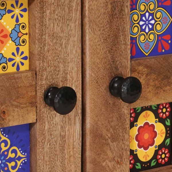 Висок шкаф Естествен 60 x 33,5 x 100 см Солидно мангово дърво