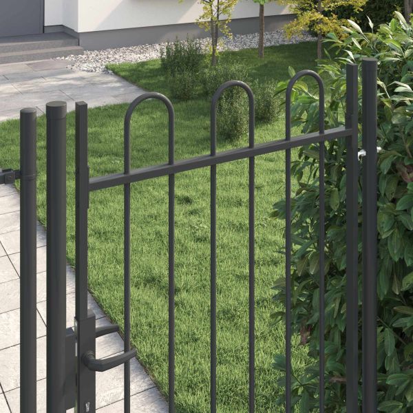 Врата за ограда с заключване Boxtel Сив 103 x 225 cm