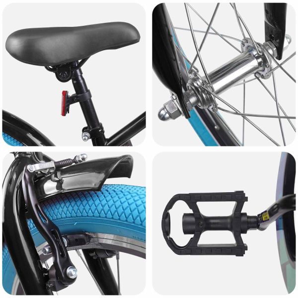 Детски Велосипед 22 инча за деца на възраст 7-12 години Черно