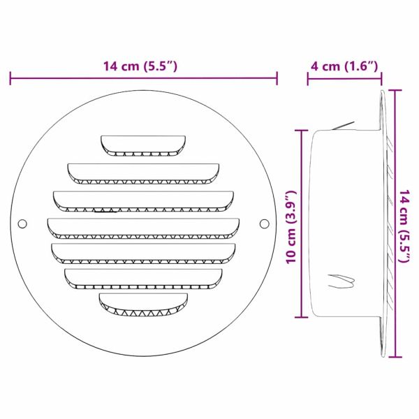Предпазители за въздушна вентилация 4 pcs Сребрист 100 mm