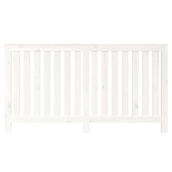 Параван за радиатор бял 153x19x84 см борово дърво масив