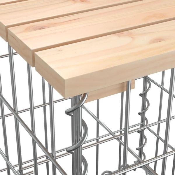 Градинска пейка габионен дизайн 92x71x65,5 см бор масив