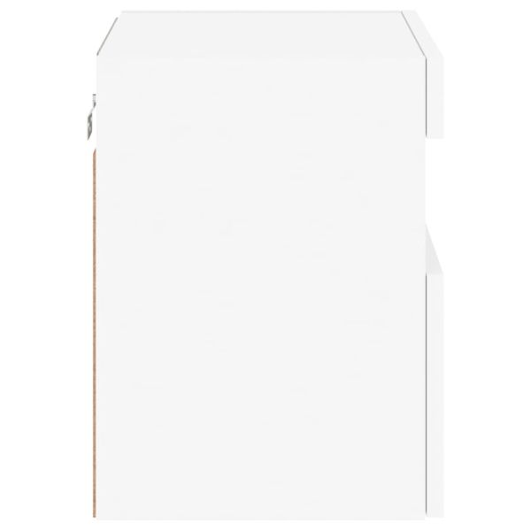 Стенни ТВ шкафове с LED осветление, 2 бр, бели, 40x30x40 см