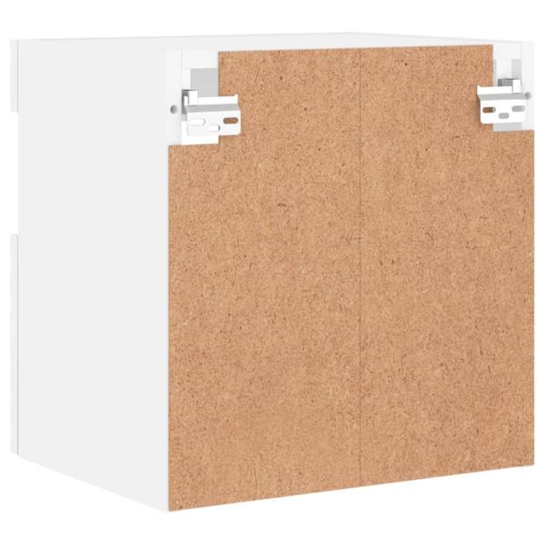 Стенни ТВ шкафове с LED осветление, 2 бр, бели, 40x30x40 см