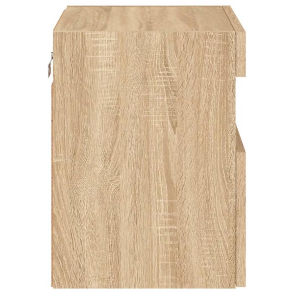 Стенен ТВ шкаф с LED осветление, сонома дъб, 40x30x40 см