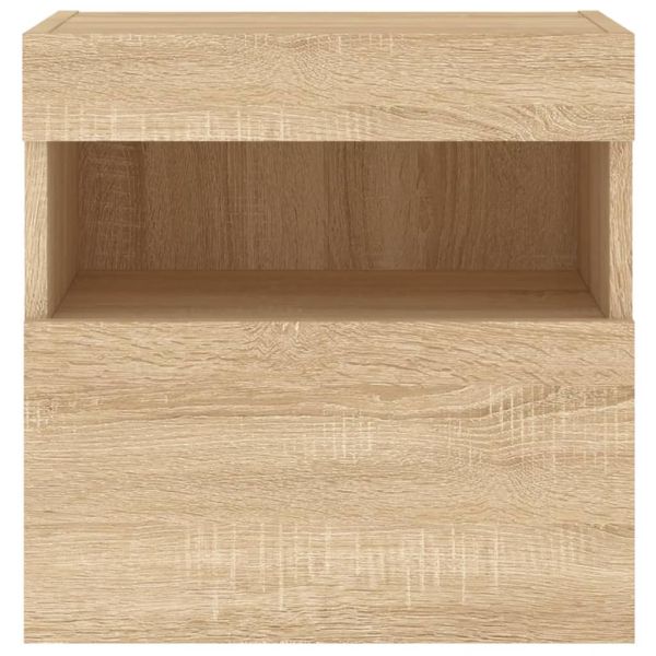 Стенни ТВ шкафове с LED лампи, 2 бр, сонома дъб, 40x30x40 см