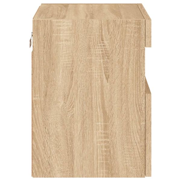 Стенни ТВ шкафове с LED лампи, 2 бр, сонома дъб, 40x30x40 см