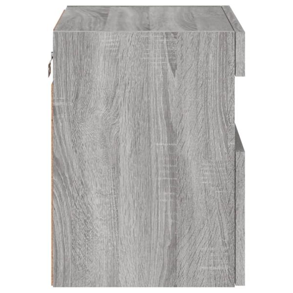 Стенен ТВ шкаф с LED осветление, сив сонома, 40x30x40 см