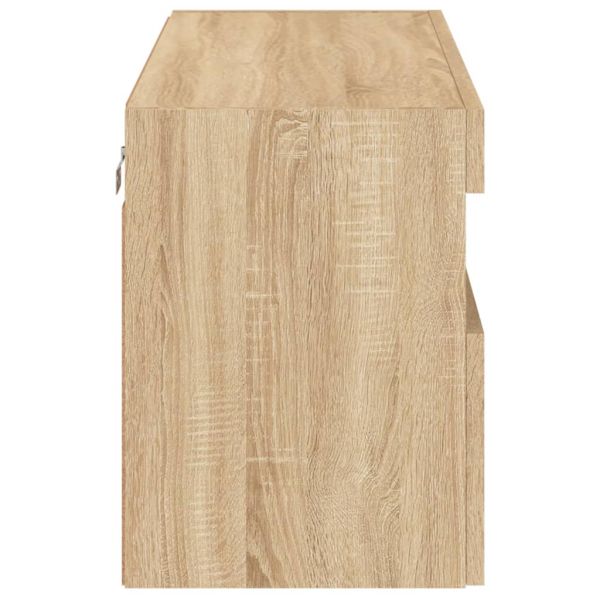 Стенен ТВ шкаф с LED осветление, сонома дъб, 80x30x40 см