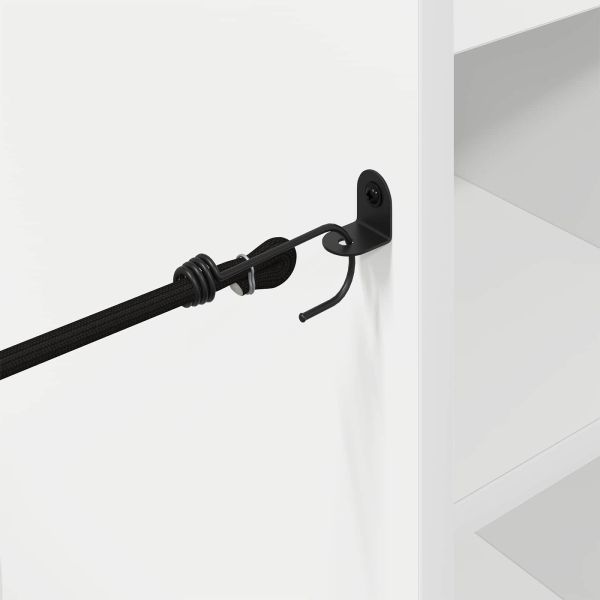 Голф шкаф с колело Едноцветен Бяло 65 x 45 x 98 см