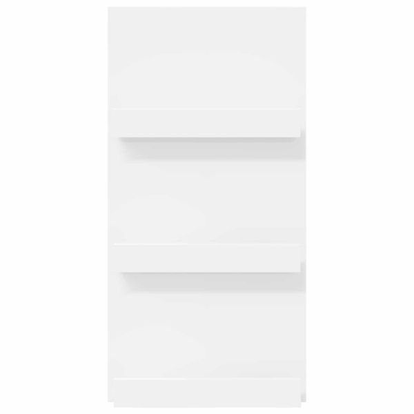 Етажерка за списания Бяло 51 x 11 x 102 см Инженерно дърво